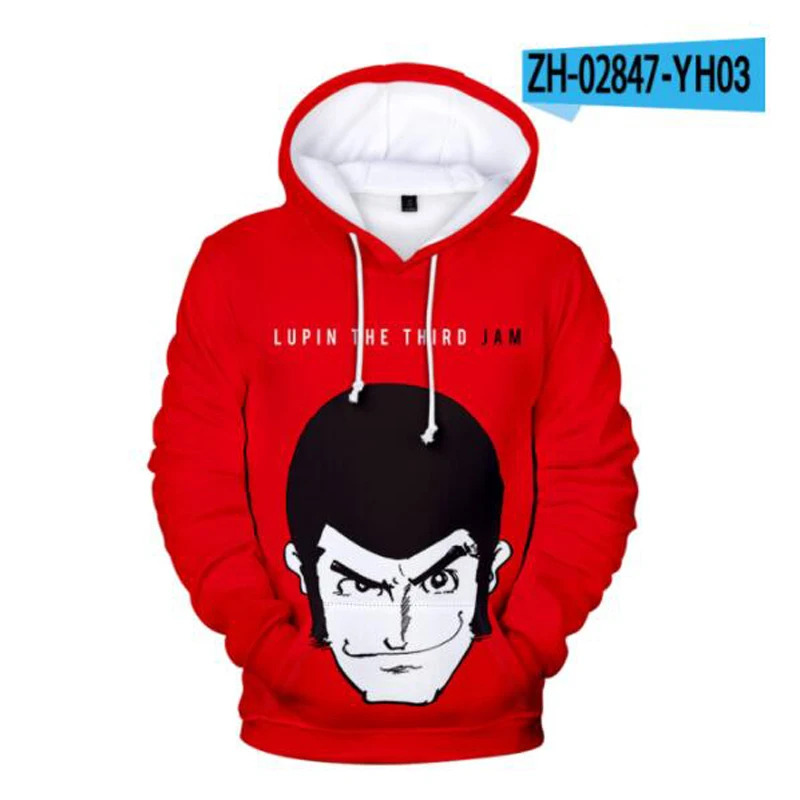 Hoodie Women Oversized - เสื้อฮู้ดดี้พิมพ์ลาย 3 มิติ Lupin The 3rd