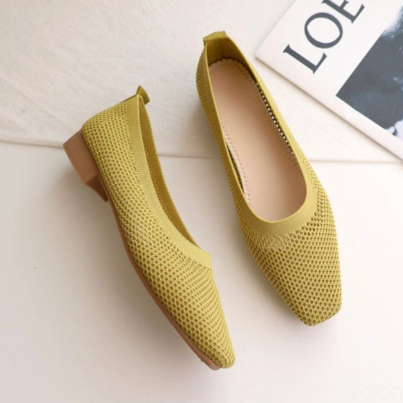 Women'S Fashion For 2025 - รองเท้าส้นเตี้ยหัวเหลี่ยมพื้นนิ่มสำหรับผู้หญิง สไตล์ใหม่สำหรับฤดูใบไม้ผลิและฤดูร้อน ส้นกลาง ลำลอง ปากตื้น ระบายอากาศได้ดี