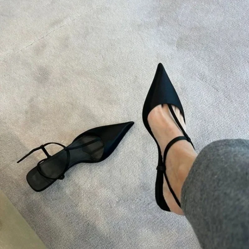 Women Fashion Simple - รองเท้าสำหรับผู้หญิง รองเท้าส้นเตี้ยแบบปลายแหลม รองเท้าแตะผู้หญิง สวมใส่สบาย ส้นเตี้ย ทันสมัย