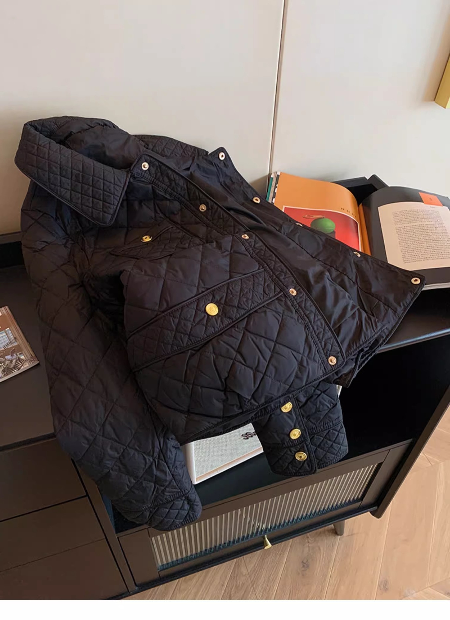 เสื้อแจ็คเก็ตผู้หญิงสีดำแฟชั่น - Women'S Fashion Quilted Jacket บทวิจารณ์และราคา