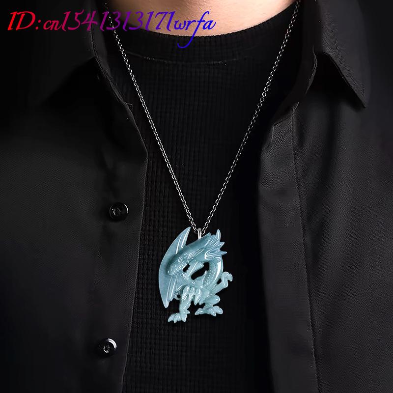 Blue พม่า Jadeite มังกรจี้สร้อ - Women'S Fashion บทวิจารณ์และราคา