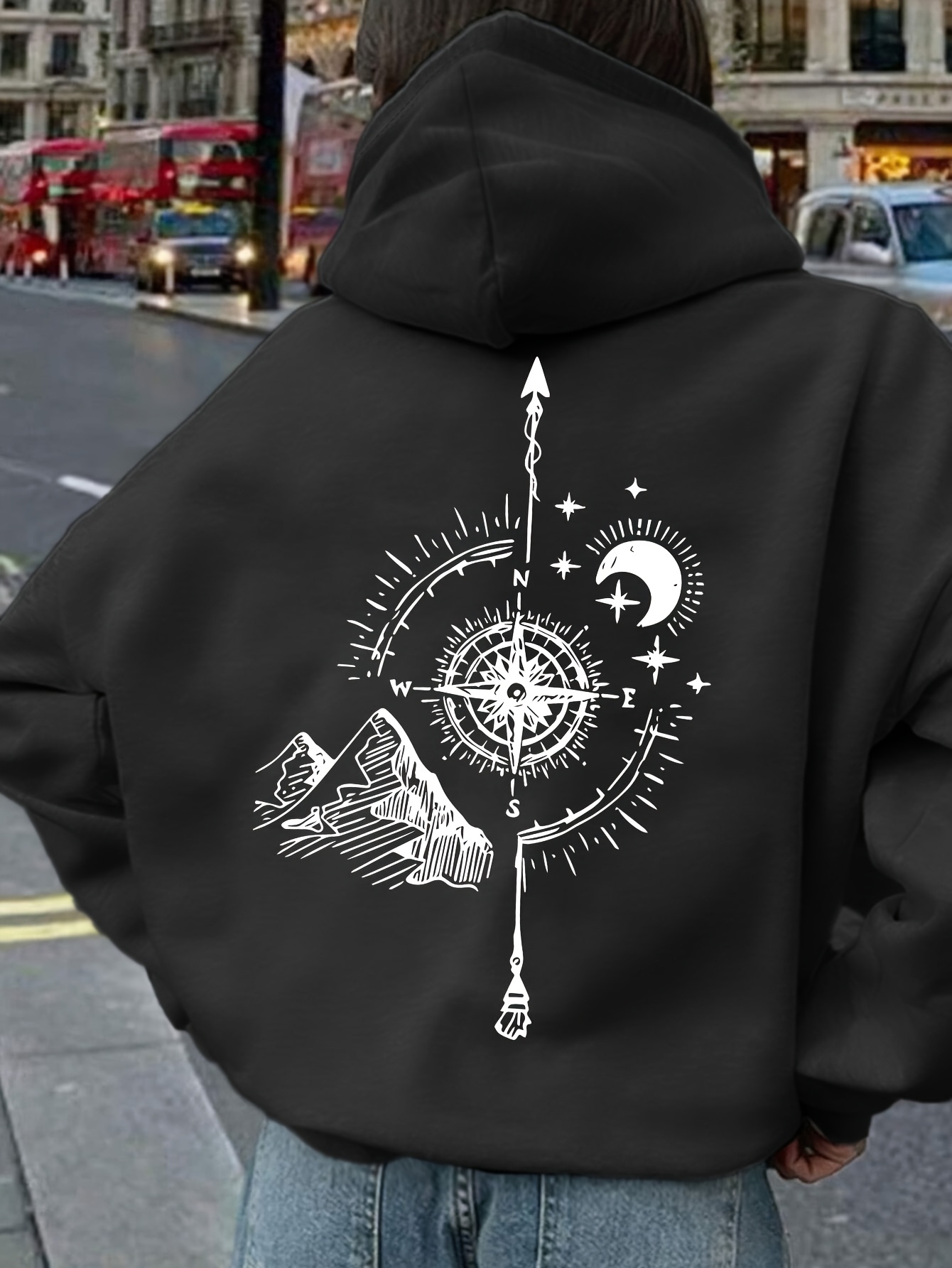 เสื้อฮู้ดพิมพ์ลายเข็มทิศสำหรับ - Hoodie Women Oversized บทวิจารณ์และราคา