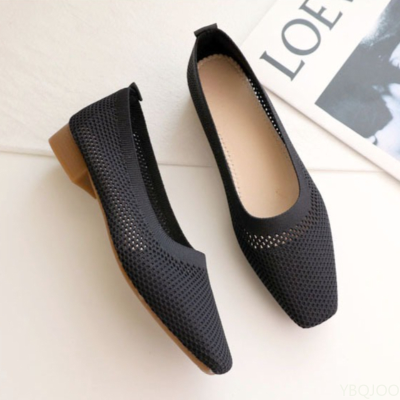 รองเท้าส้นเตี้ยหัวเหลี่ยมพื้นน - Women'S Fashion For 2025 บทวิจารณ์และราคา