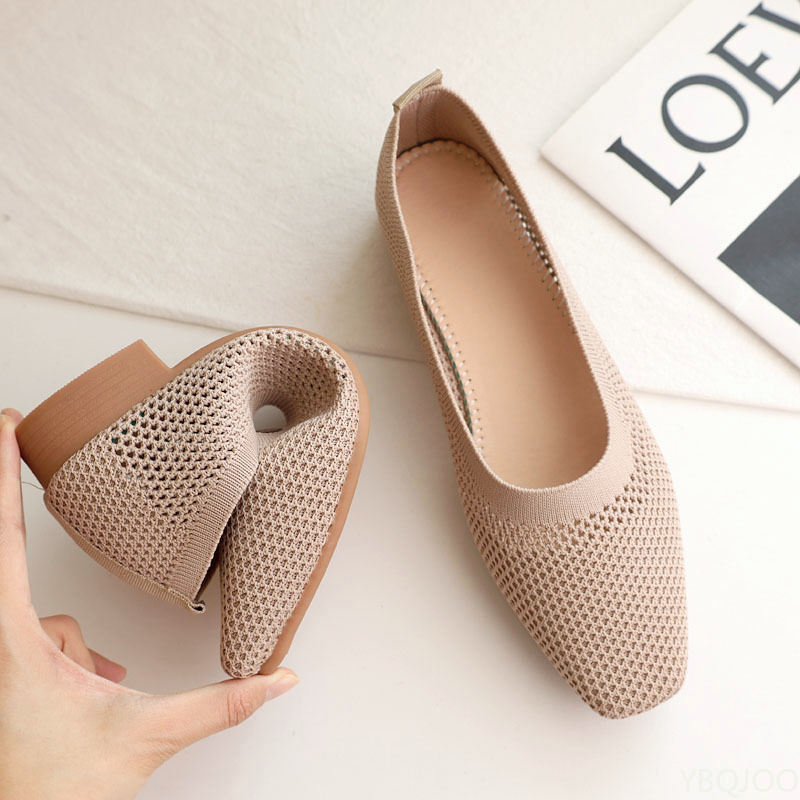 รองเท้าส้นเตี้ยหัวเหลี่ยมพื้นน - Women'S Fashion For 2025 บทวิจารณ์และราคา