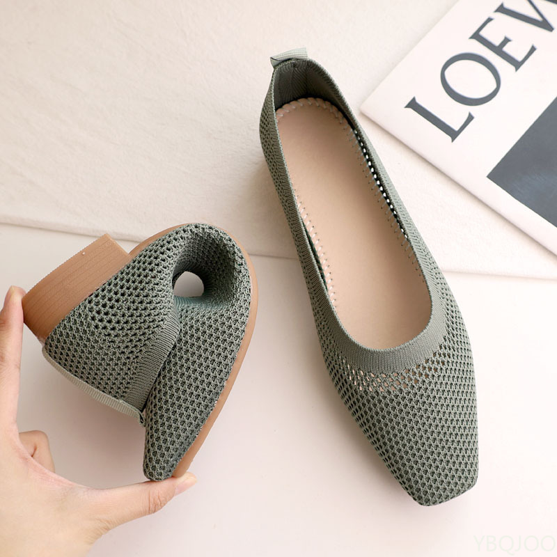 รองเท้าส้นเตี้ยหัวเหลี่ยมพื้นน - Women'S Fashion For 2025 บทวิจารณ์และราคา