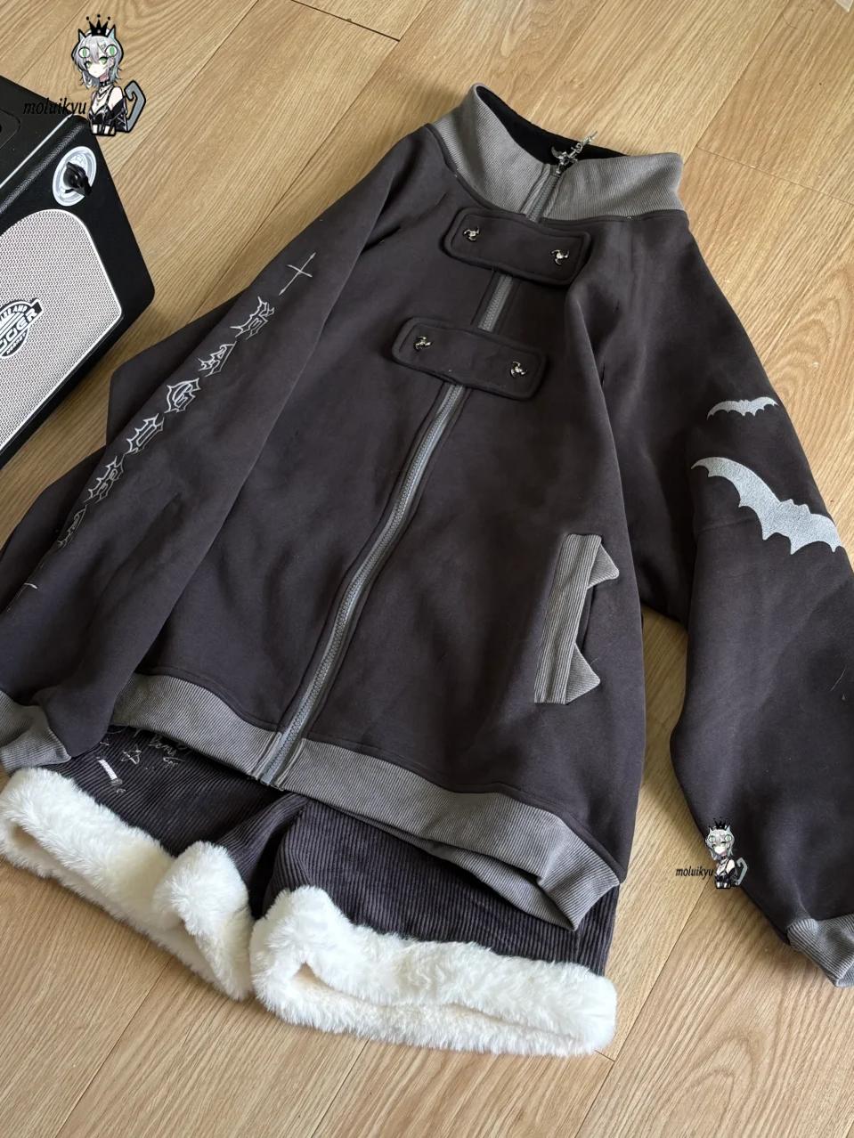 เสื้อฮู้ดซิปอัพสไตล์กอธิค Y2K  - Hoodie Women Oversized บทวิจารณ์และราคา