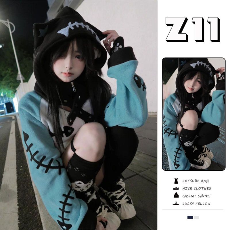 เสื้อฮู้ดผู้หญิงสไตล์โกธิค ลาย - Hoodie Women Oversized บทวิจารณ์และราคา