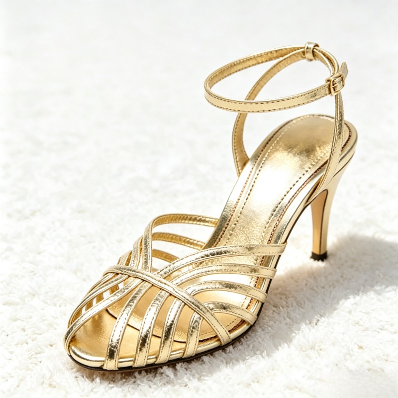 รองเท้าส้นสูงแบบรัดข้อเท้าสีทอ - Women Fashion Ideas บทวิจารณ์และราคา